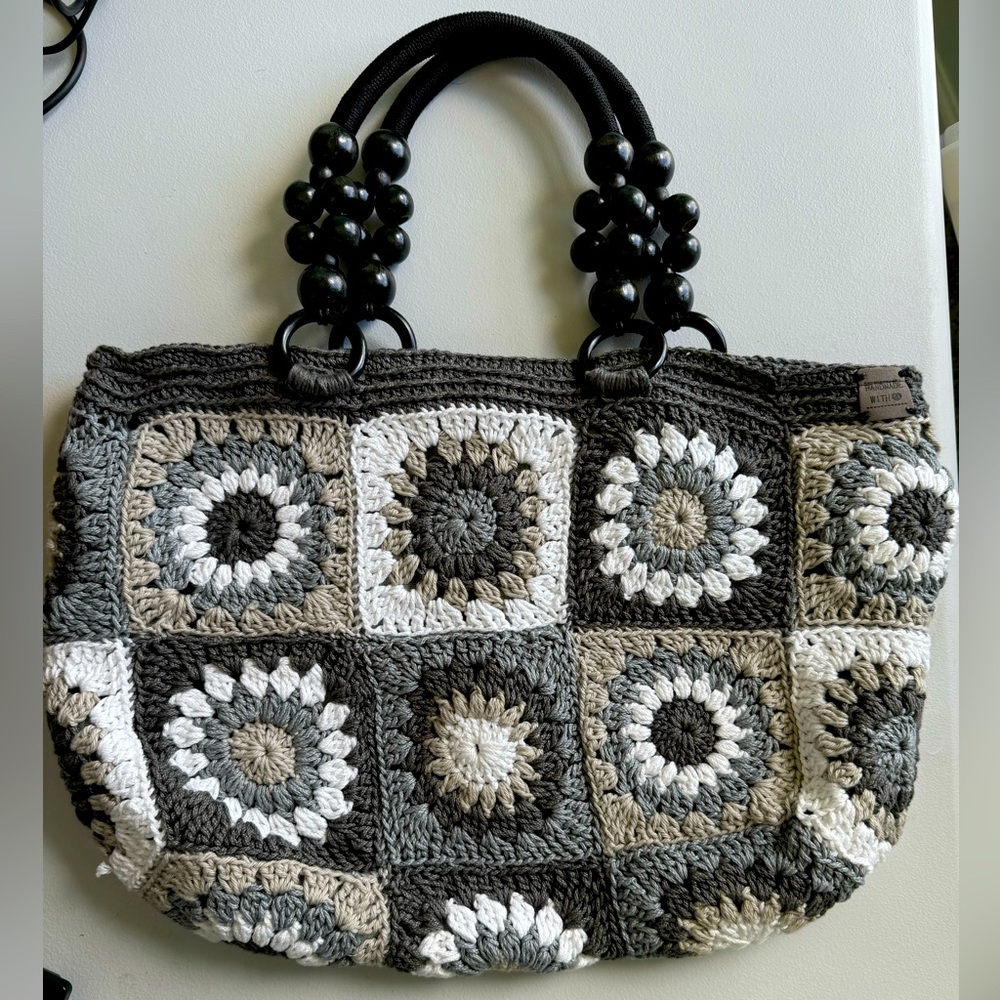 Shades of Gray - Crochet hand crafted women’s handbag-tote bag